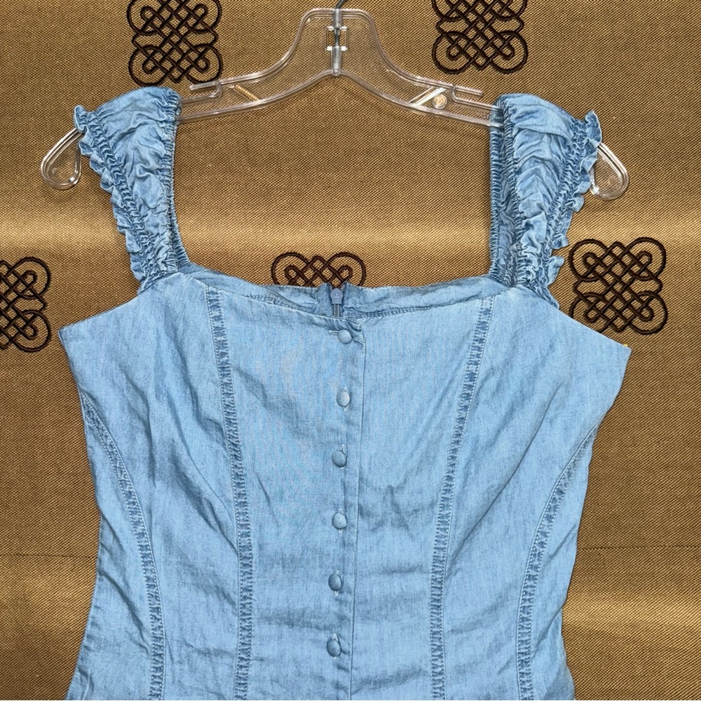 Guess NWT! Sweetheart Light Blue Scarlette Denim Mini Dress Size XS - Picture 6 of 16